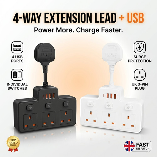 Way extension lead with - uk,