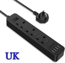 JSVER Extension Lead w/ 4 USB