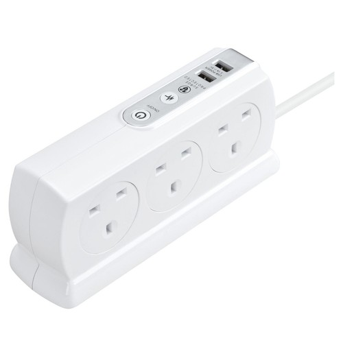 White extension lead - white, 6