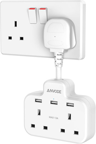 Double plug adaptor with - usb, 2