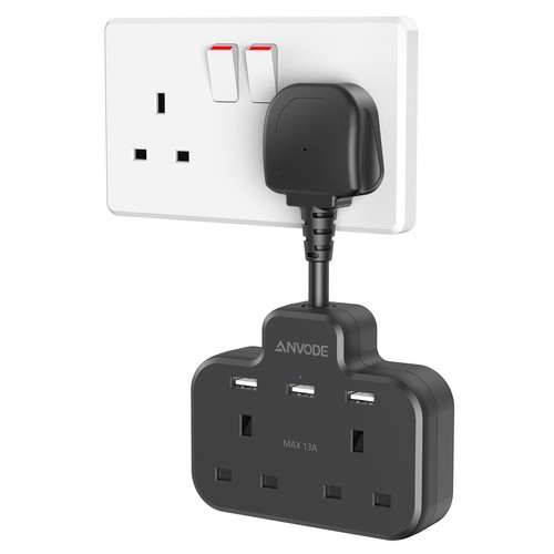 Double plug adaptor with usb - double,