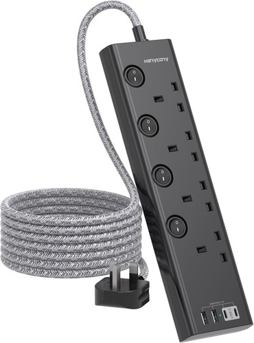 Black extension lead - black, 4