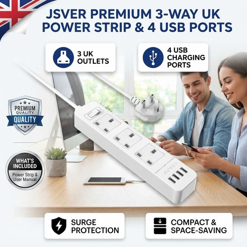 White surge protected power - white,