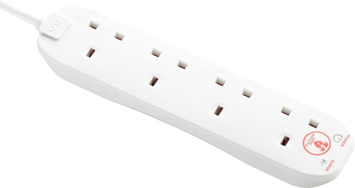 Socket extension lead with - 4-socket,