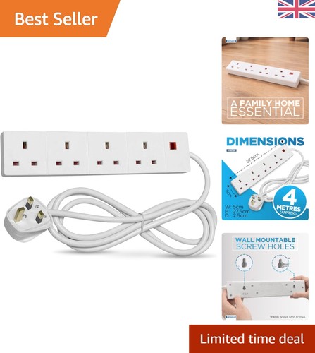 Way socket extension lead - 4-way,